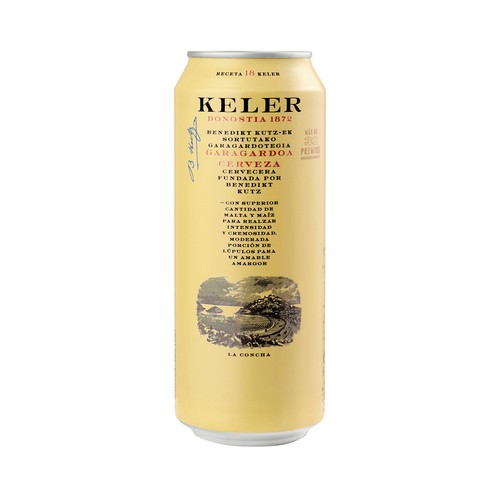 KELER Cerveza rubia premium de origen Donostia lata 50 cl.