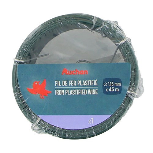 Alambre plastificado verde, 1,15 mm x 45 m, ALCAMPO.