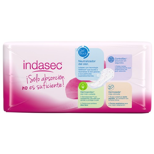 INDASEC Compresas de incontinencia maxi para perdidas de orina moderadas a severas INDASEC Dermoseda 15 uds.
