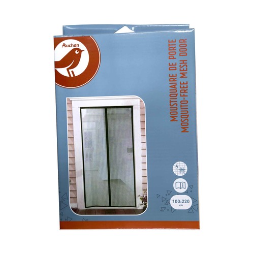 Pack de 2 mallas mosquitera para puertas, 100 x 220cm, cierre imantado, PRODUCTO ALCAMPO.