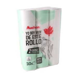 PRODUCTO ALCAMPO Papel higiénico compacto de doble capa con certificado Ecolabel 30 uds.