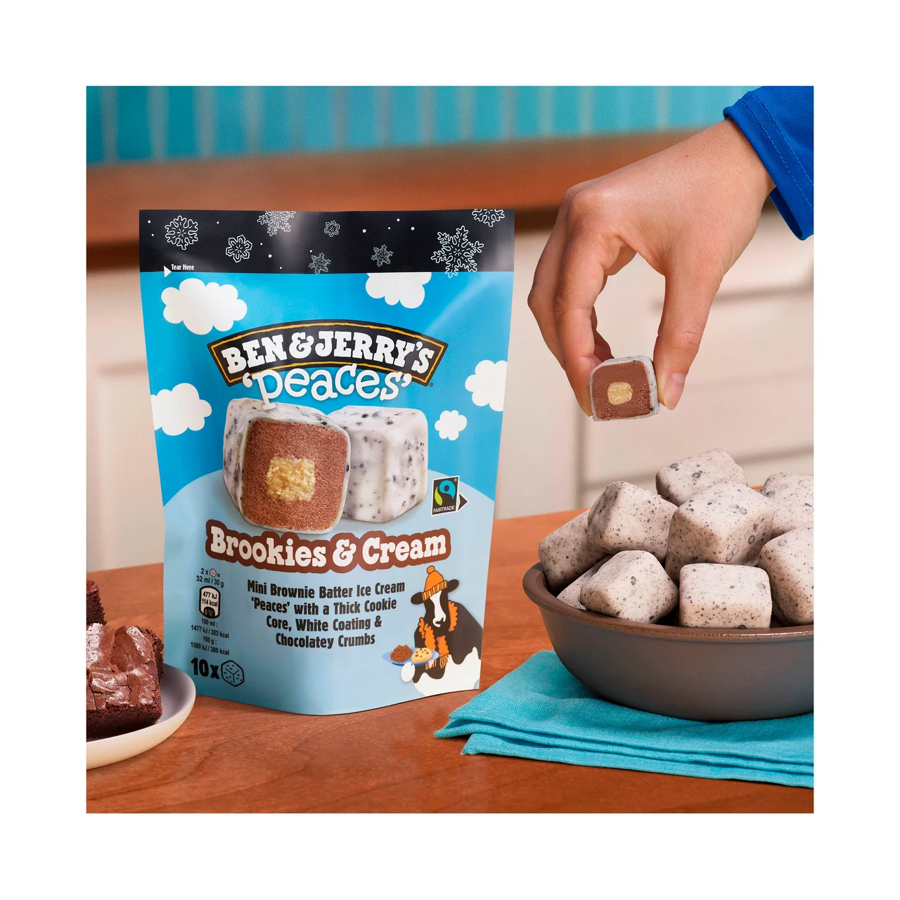 BEN & JERRY´S Peaces Mini helados de brownie y masa de galleta 10 x 15 ml.