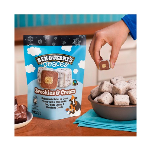 BEN & JERRY´S Peaces Mini helados de brownie y masa de galleta 10 x 15 ml.