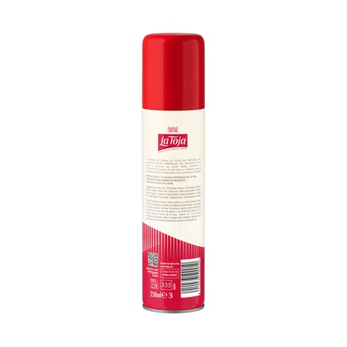 LA TOJA Espuma de afeitar con sales minerales y aloe vera para pieles sensibles 250 ml.