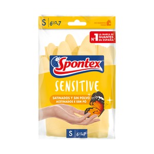 Spontex Guantes de Látex Satinado Talla S 6 1/2 - 7 Spontex Sensitive 1 Par
