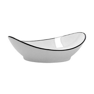 Imagen de Plato ovalado de 14cm para ensaladilla o aperitivo, Gastro Black QUID