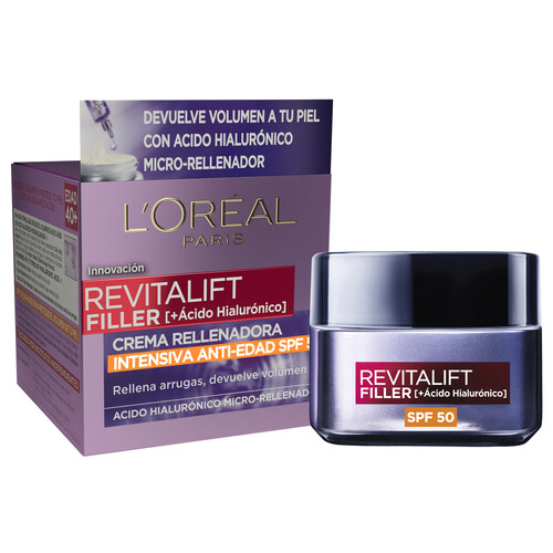 L´ORÉAL PARIS Crema de día rellenadora de arrguas y con FPS 50 L´OREAL PARIS Revitalift filler 50 ml.