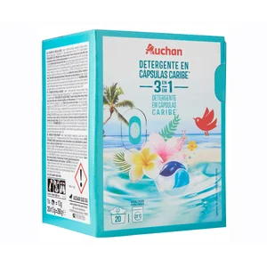 PRODUCTO ALCAMPO Detergente en cápsulas para máquina 3 en 1 caribe 20 ds.