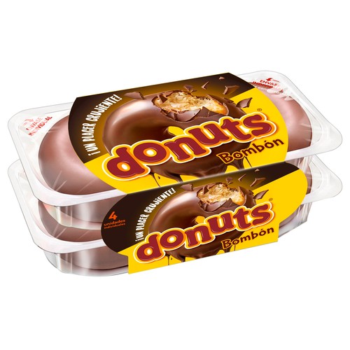 Rosquillas de chocolate DONUTS BOMBON 4 uds. 220 g.