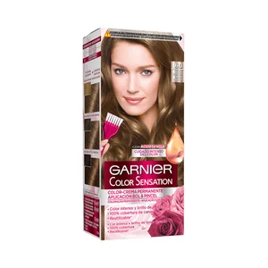 GARNIER Coloración permanente e intensa reutilizable para bol y pincel, tono 6.0 Rubio oscuro GARNIER Color sensation.