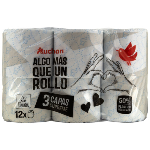 Papel higiénico de triple capa PRODUCTO ALCAMPO 12 uds.