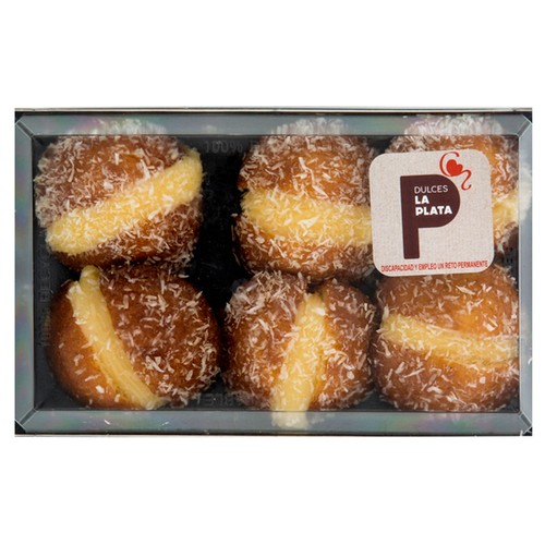 DULCES LA PLATA Mini conchas crema 6 unidades 180 g.