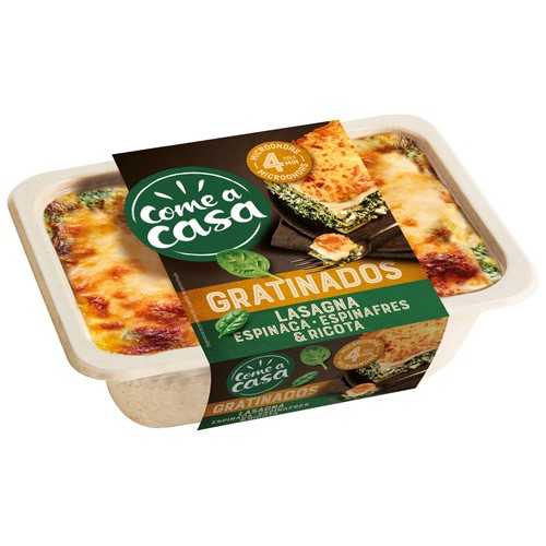 COME A CASA Lasaña de espinaca y queso ricota, lista para calentar y comer 350g