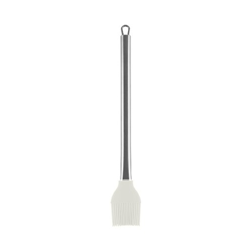 Pincel de cocina 30cm de silicona con mango de acero inxidable color blanco. ACTUEL