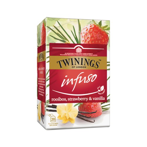 TWININGS Infusión de rooibos con aroma de fresa y vainilla 20 uds de 2 g.