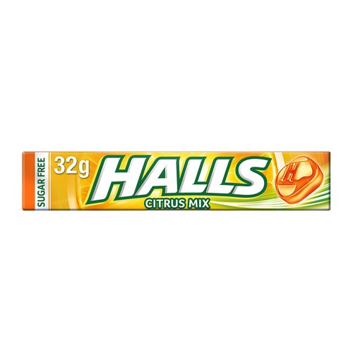 HALLS Caramelos de sabores surtidos sin azúcares añadidos 32 g.
