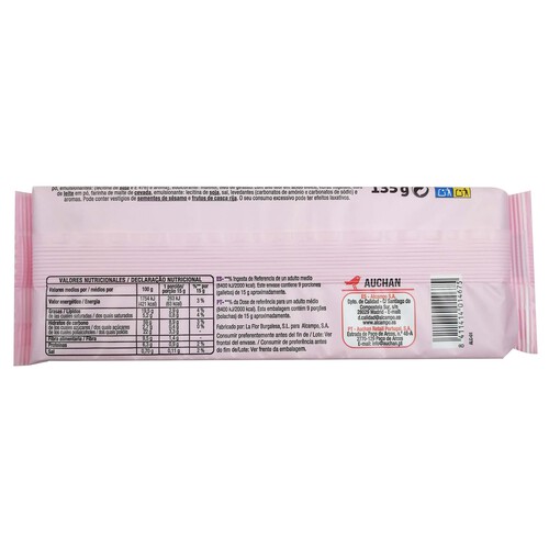PRODUCTO ALCAMPO Galletas con pepitas de chocolate 0% azúcares añadidos PRODUCTO ALCAMPO 135 g.