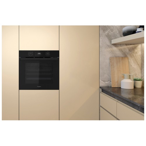 Horno multifunción WHIRLPOOL OMR58HU1B negro, Hidrolítico, capacidad: 71L, A+, A: 59,5cm, H: 59,5cm, F: 55,1cm.