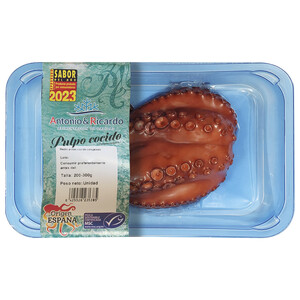 Imagen de ANTONIO Y RICARDO Medio pulpo cocido y congelado procedente de pesca sostenible certificada (MSC) 200 - 300 g.