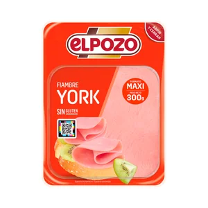 EL POZO Fiambre York en lonchas especiales para sándwich, sin gluten 300 g.