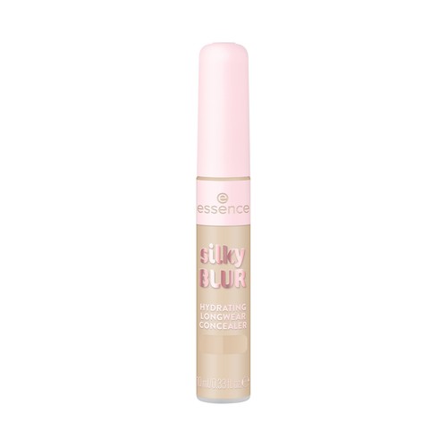 ESSENCE Silky blur tono 120 claro con matiz amarillo cálido Corrector de cobertura completa y acabado mate sedoso.
