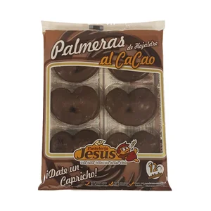 PASTELERÍA JESÚS Palmeras de hojaldre al cacao 12 uds. 300 gr.