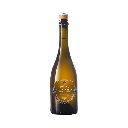 POMA Áurea Sidra natural espumosa brut nature con D.O.P Sidra de Asturias botella 70 cl.