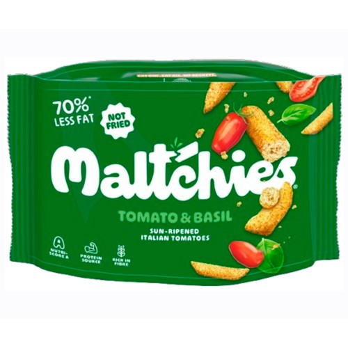 MALTCHIES Snack con sabor a tomate y albahaca 45 g.