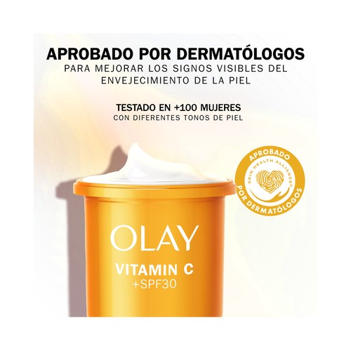 OLAY Vitamin C Crema de dái hidratante con FPS 30, para una piel más luminosa 50 ml.