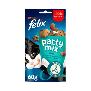 Imagen de FELIX Snacks para gatos a base de salmón, pescado blanco y trucha FELIX PARTY MIX 60 g.