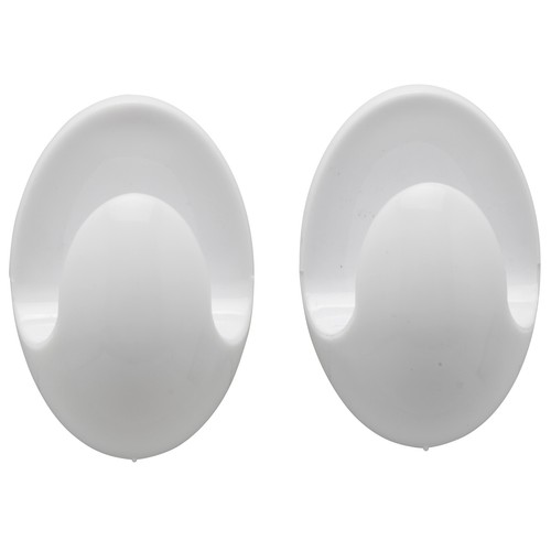 Set de 2 perchas adhesivas para baño de color blanco, ACTUEL.