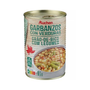 PRODUCTO ALCAMPO Garbanzos con verduras lata de 440 g.