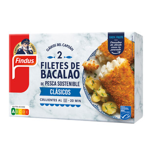 Imagen de FINDUS Clásicos del capitán Filetes de bacalao (MSC) con empanado crujiente 200 g.