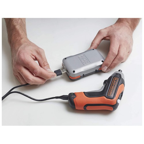 Atornillador eléctrico sin cable, batería litio 3,6V, BLACK + DECKER BCF611CK.