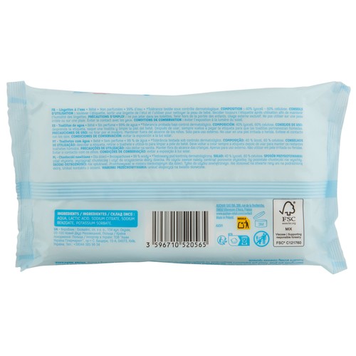 PRODUCTO ALCAMPO Baby Toallitas húmedas para bebé con un 99% de agua 64 uds.
