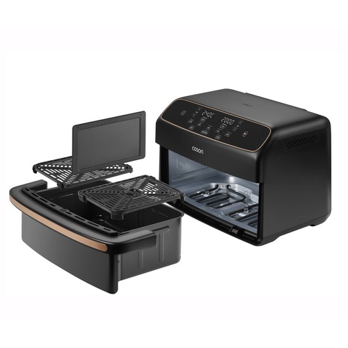 Freidora de aire 8,6L COSORI Twinfry compact air fry, 2700W, termostato regulable hasta 240ºC, color negro