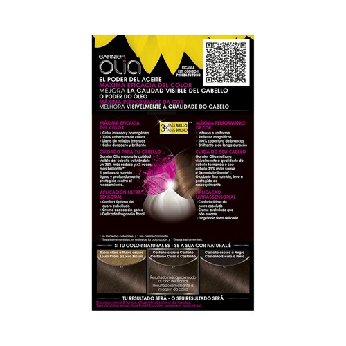 GARNIER Olia Tinte de pelo permanente color castaño claro 5.0.