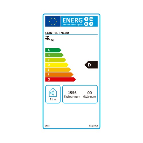 Termo eléctrico vertical COINTRA TNC 80 PLUS de 80 Litros, 1500 Watios, hasta 75ºC.