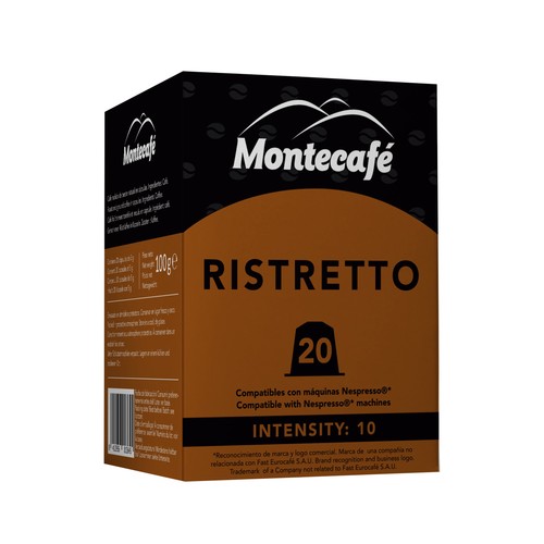 MONTECAFÉ Café en cápsulas ristretto I10, 20 uds.