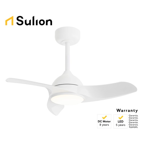 Ventilador de techo SULION TEO S, 30W, diámetro 76cm, motor DC, luz Led regulable.