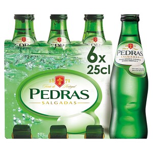 Imagen de PEDRAS SALGADAS Agua mineral con gas pack de 6 uds. de botellas de 25 cl.