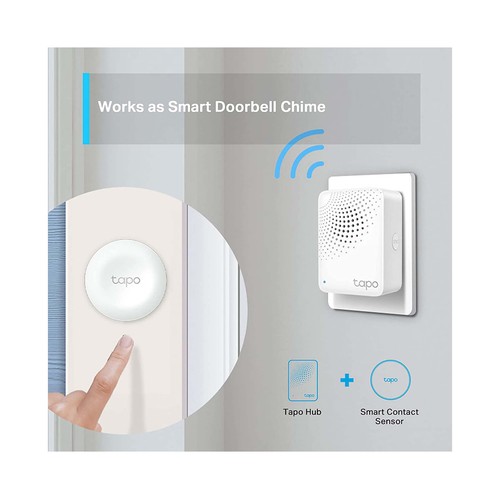 Hub inteligente con alarma TP-LINK Tapo H100, hasta 64 dispositivos, acciones inteligentes.