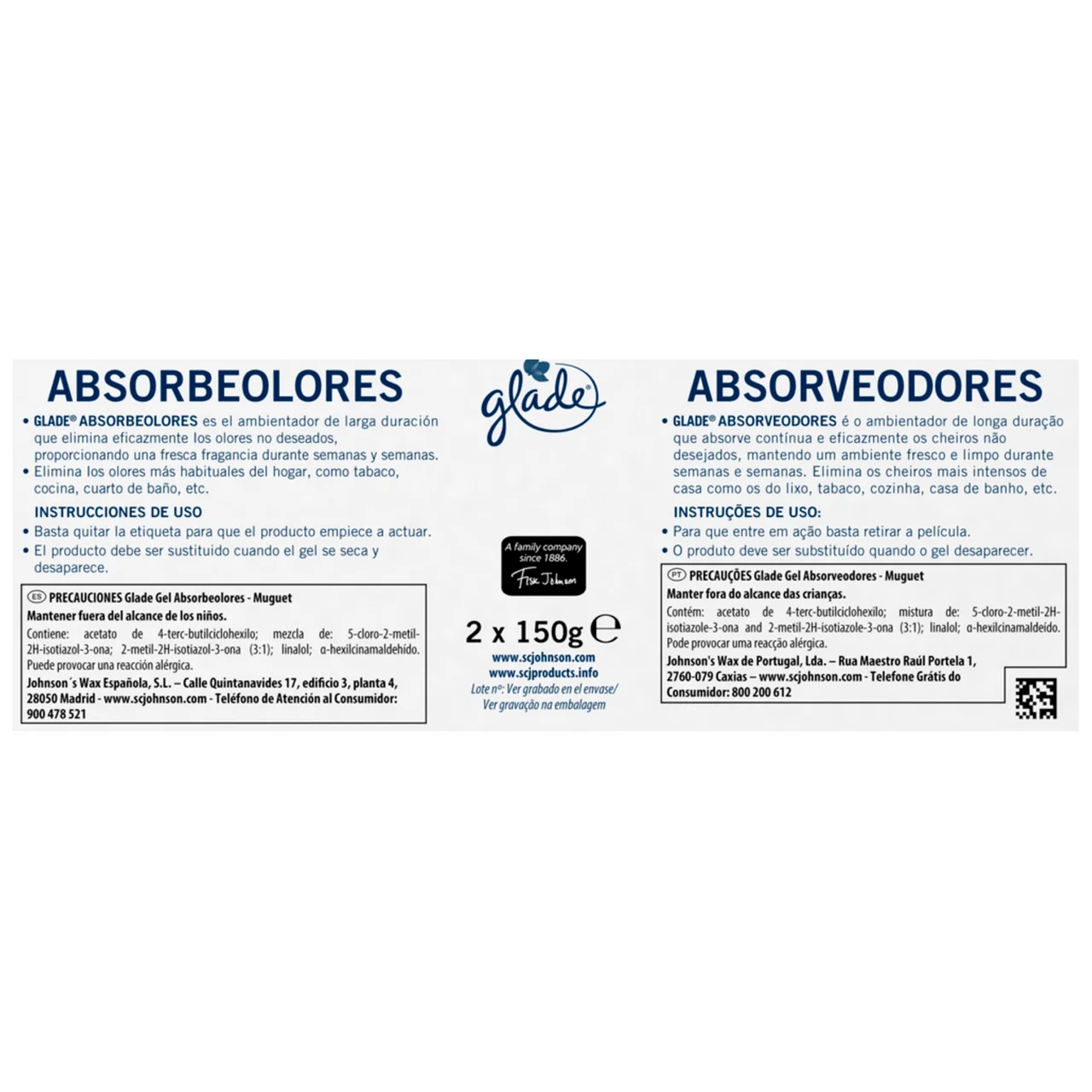 Muguet Ambientador absorbeolores con fragancia infusionada con aceites esenciales 2 x 150 g