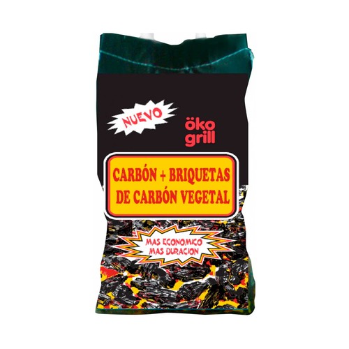 Carbón vegetal + briquetas ÖKO GRILL 10L. 1,2kg.