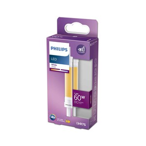 Imagen de Bombilla Led R7S, 7,2W=60W, luz cálida 3000K, 118mm, no regulable, PHILIPS.