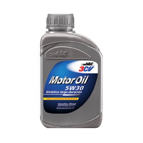 Aceite sintético para vehículos con motores de gasolina o diésel 3CV LONGLIFE, 1 litro.