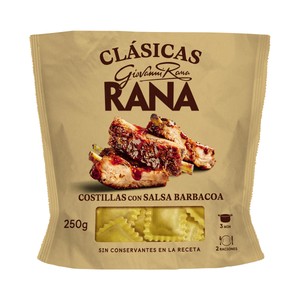 Imagen de RANA Clásicas Raviolis de pasta fresca rellenos de carne de costillas con salsa barbacoa 250 g.