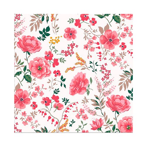 Set de 20 servilletas de flores rosa, 33x33cm, ACTUEL