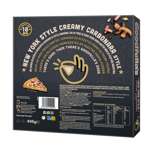 GOODFELLA´S New York style Pizza carbonara cremosa 495 g.