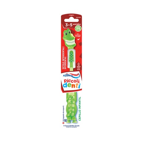 AQUAFRESH Cepillo de dientes infantil (3 a 5 años), con capuchón y base con ventosa.